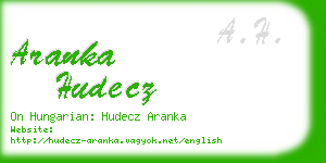 aranka hudecz business card